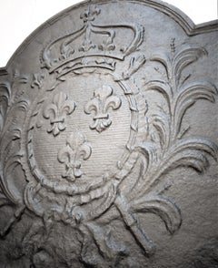 Plaque de cheminée ou crémaillère héraldique « Fleur de Lys »