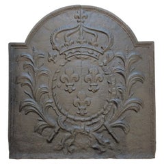Plaque de cheminée ou crémaillère héraldique « Fleur de Lys »