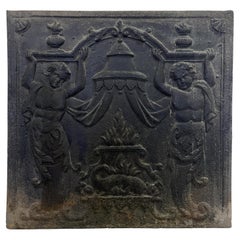 Fireback with Atlantes Supporting an Entablature with Fire Vases, 18th Century