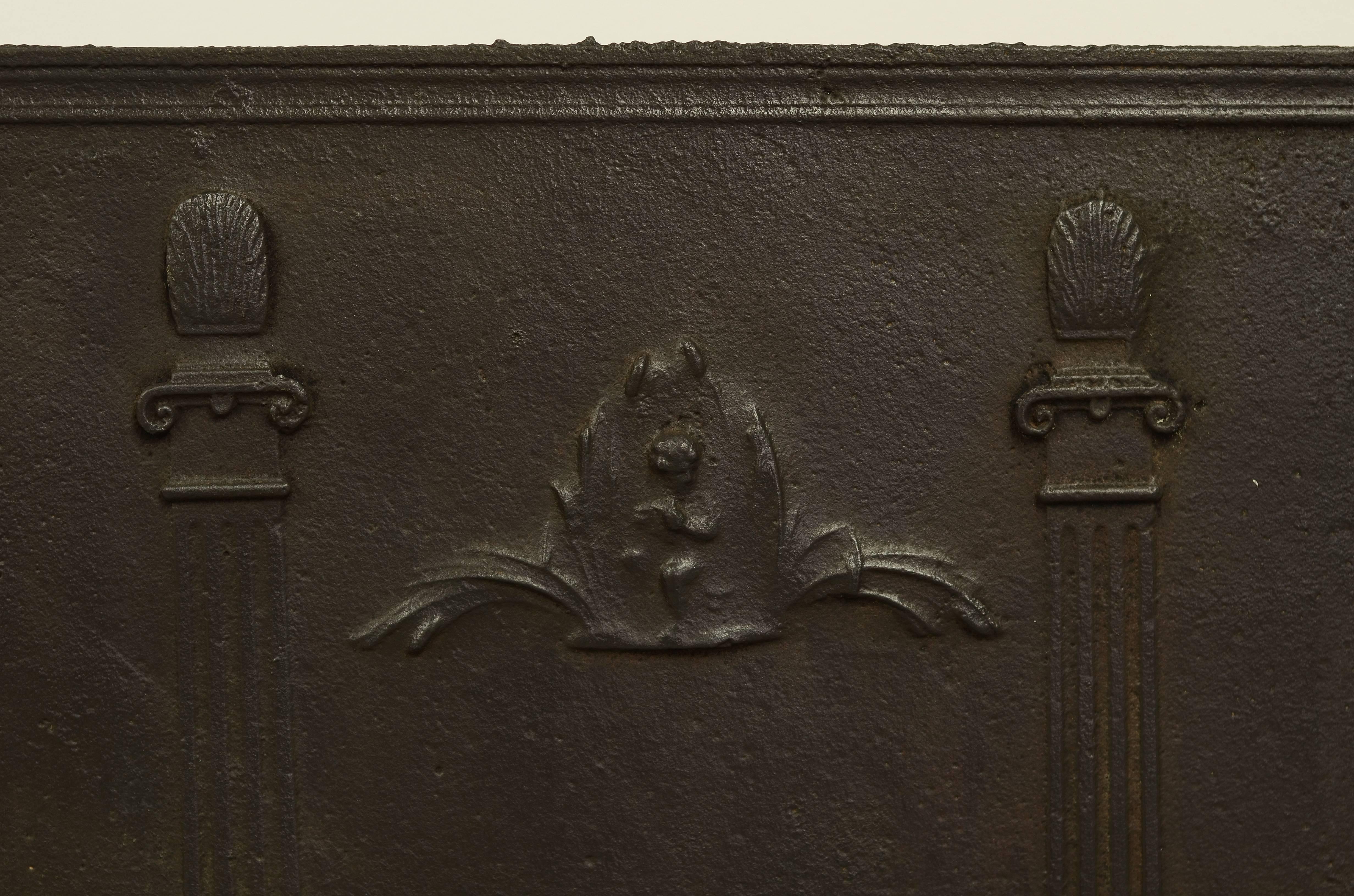 Louis XVI Fireback with Collums, Square