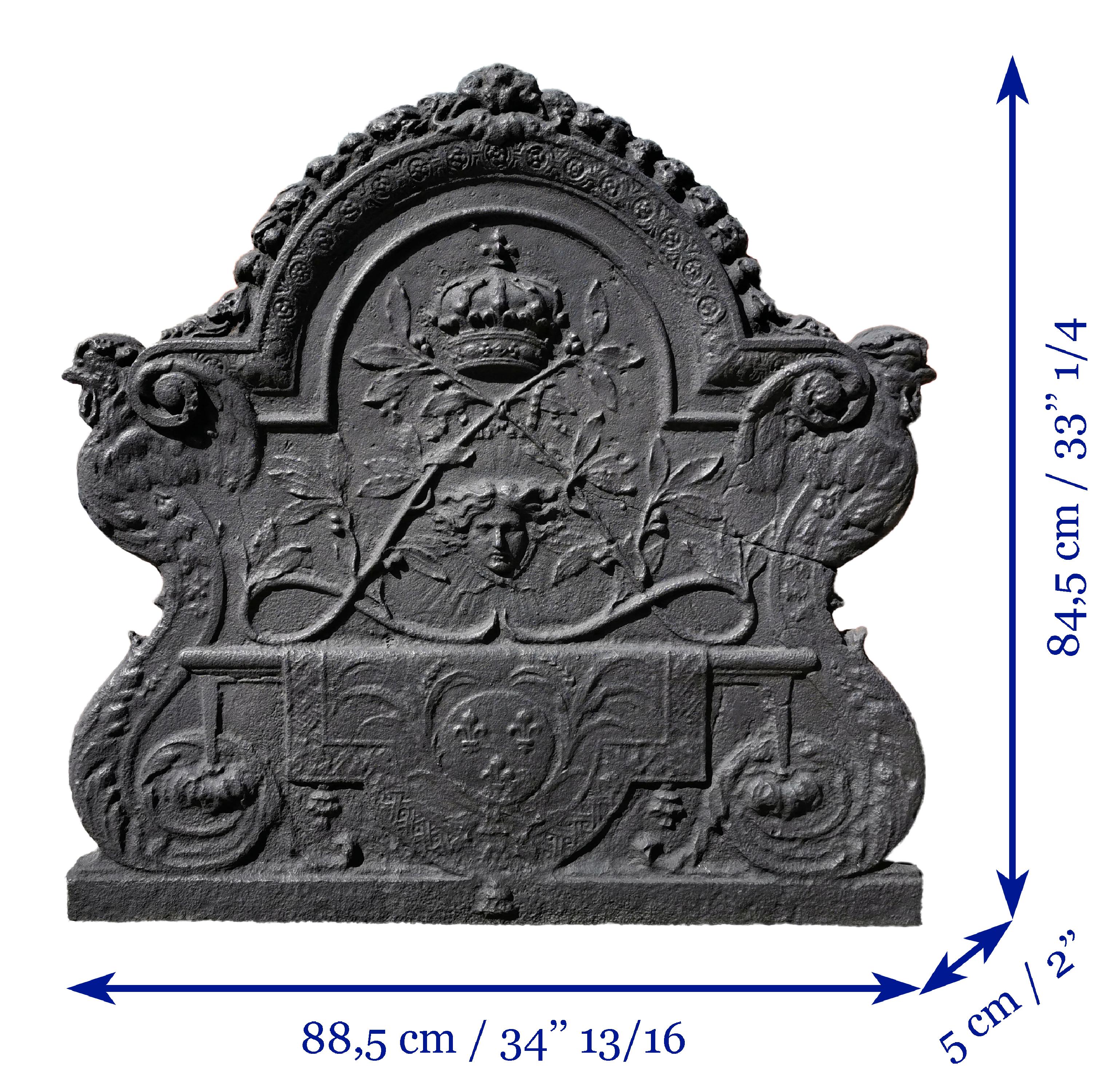 Kaminschirm mit Monogramm aus der Zeit Ludwigs XIV. und französischem Wappen im Angebot 3