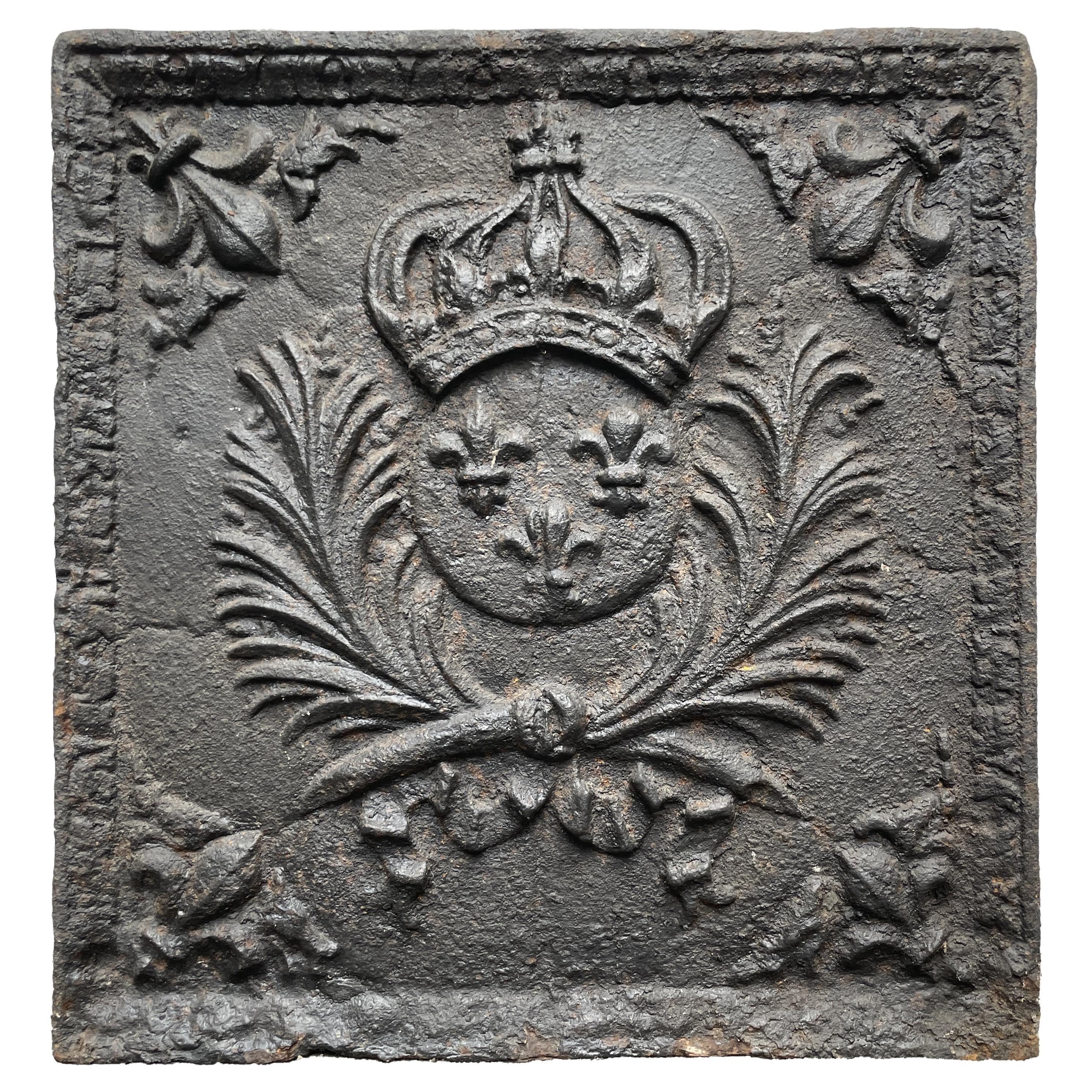 Fireback with the Coat of Arms of France from the 17th Century For Sale