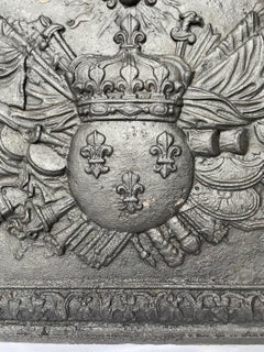 Fireback with the France Coat of Arms and Louis XIV's Mascaron and Motto