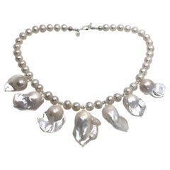 Fireball Baroque Pearl Bib Necklace