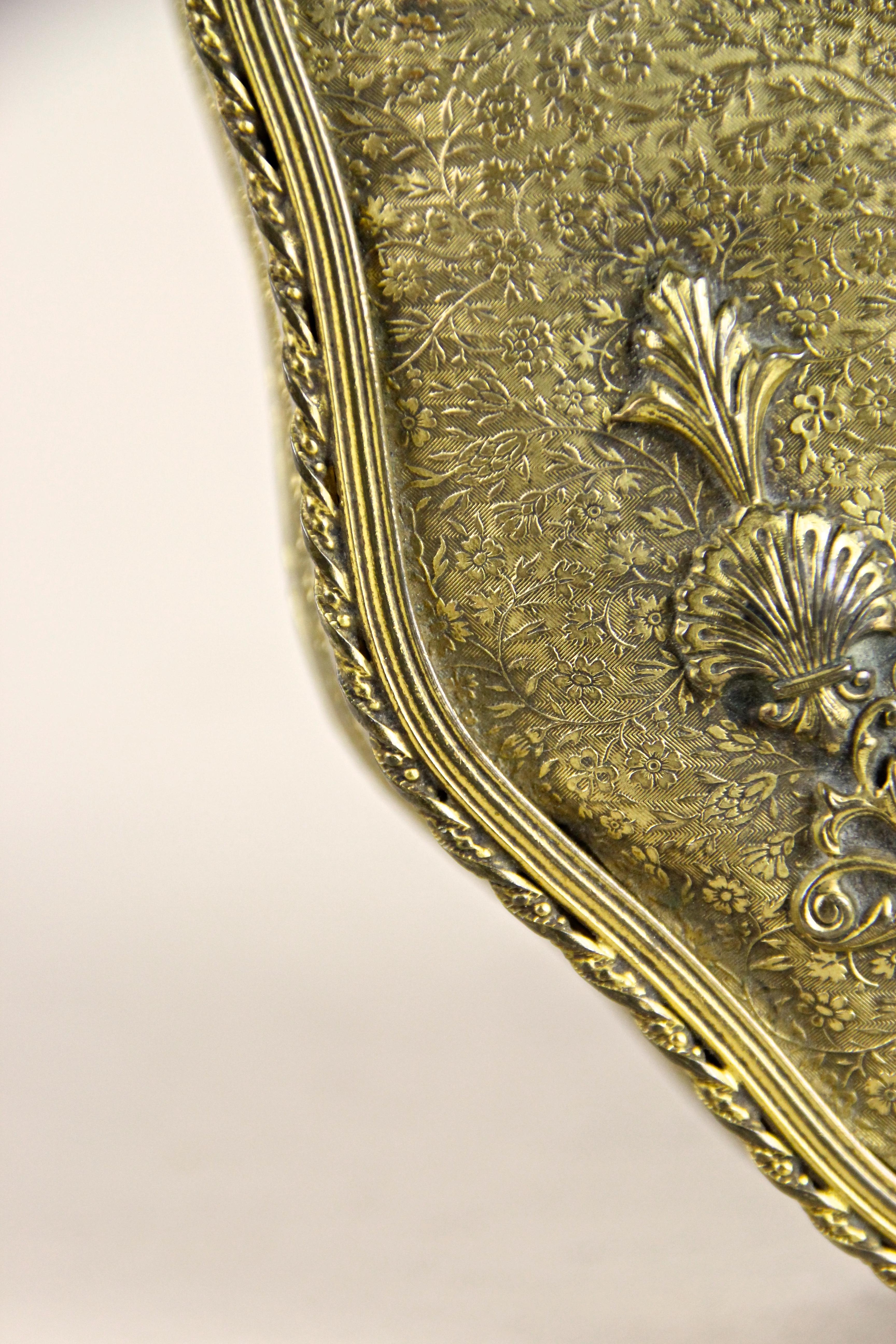 Firegilt Brass Jewelry Box with Porcelain Picture, Austria, circa 1860 2