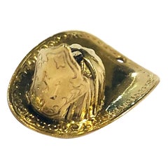 Vintage Fireman Helmet 51st Squadron Gold Charm Pendant