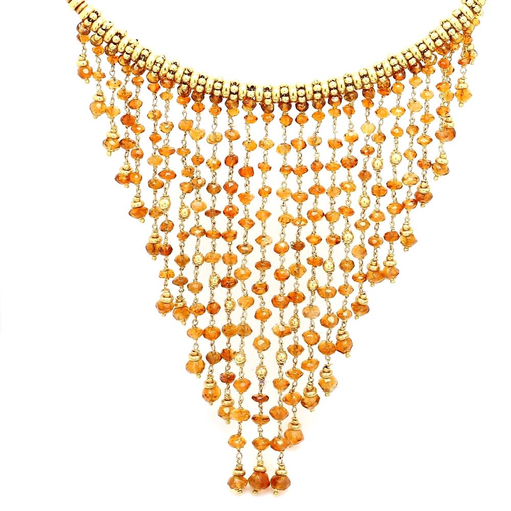 Firenze Bib-Halskette mit Citrin-Perlen im Zustand „Gut“ im Angebot in Scottsdale, AZ