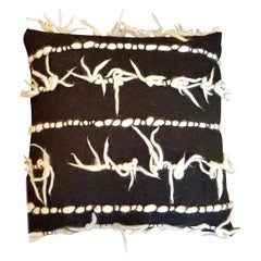 "Firenze" Midnight Black Merino Wool Pillow by Le Lampade