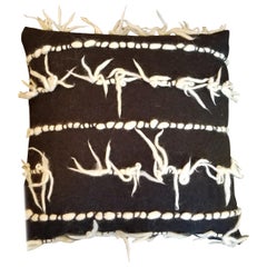 "Firenze" Midnight Black Wool Pillow by Le Lampade