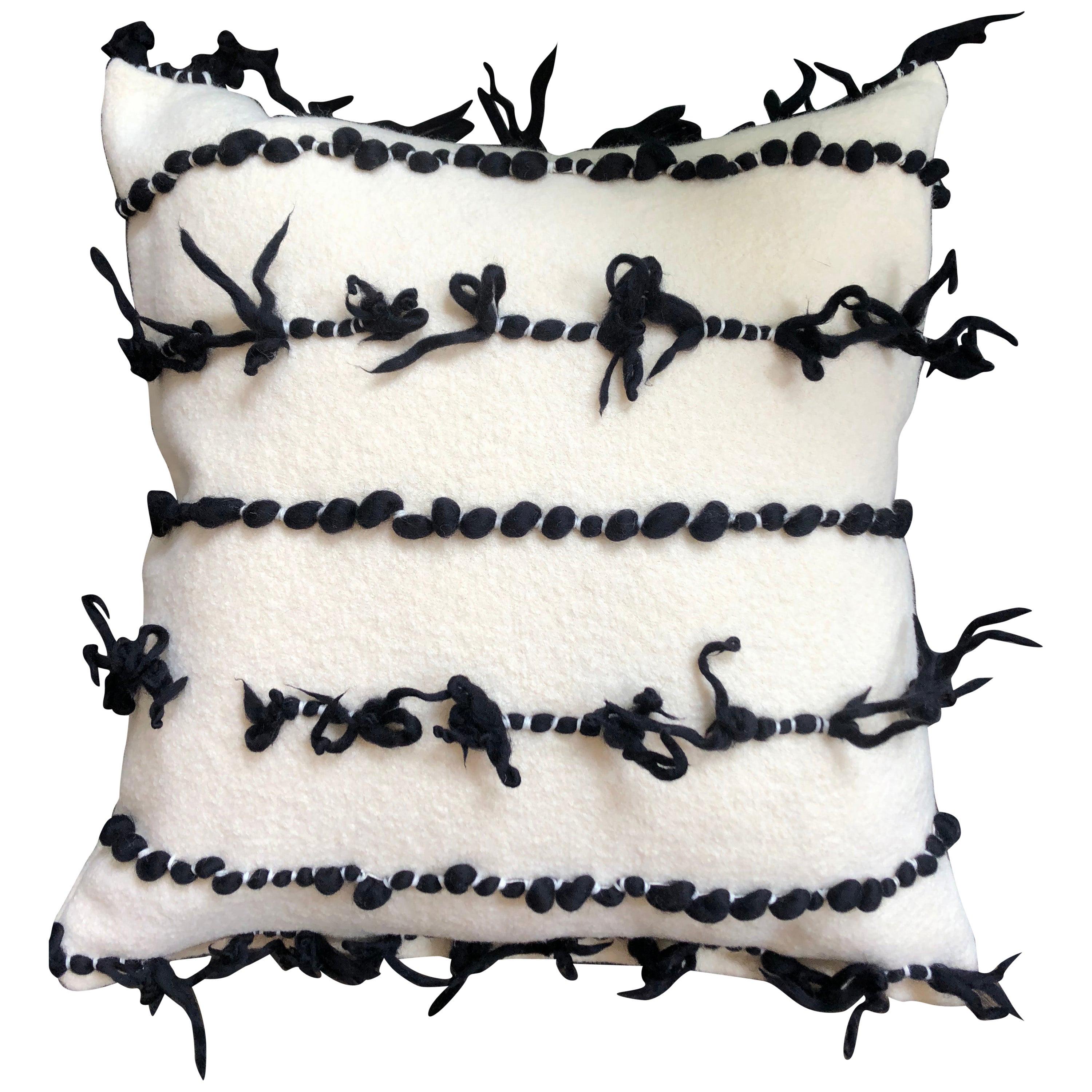 "Firenze" White and Black Pillow by Le Lampade For Sale