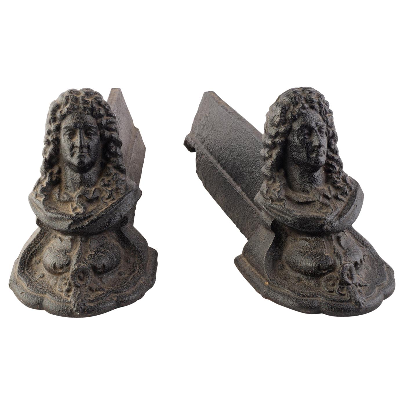 Fireplace Andirons: Noble with Wig