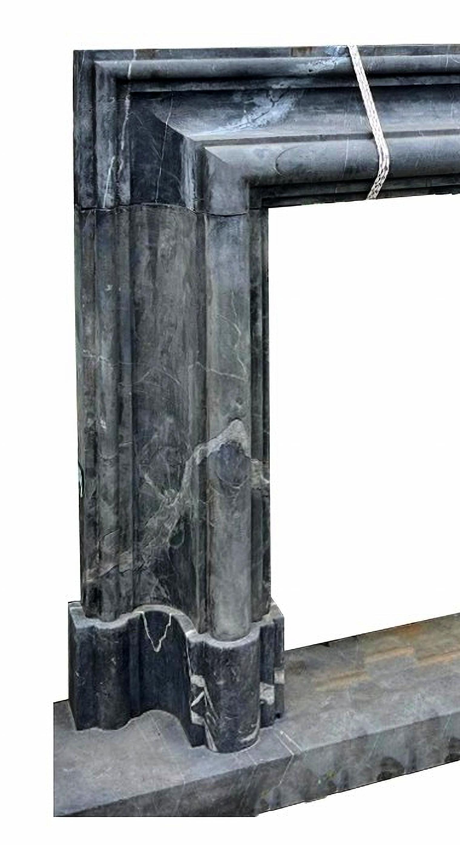 Art Deco Fireplace Art D'eco SALVATOR ROSA IN BLACK MARBLE NERO MARQUINA 1890/1900 For Sale