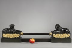 Kaminbar aus patinierter und vergoldeter Bronze, Restaurationszeit