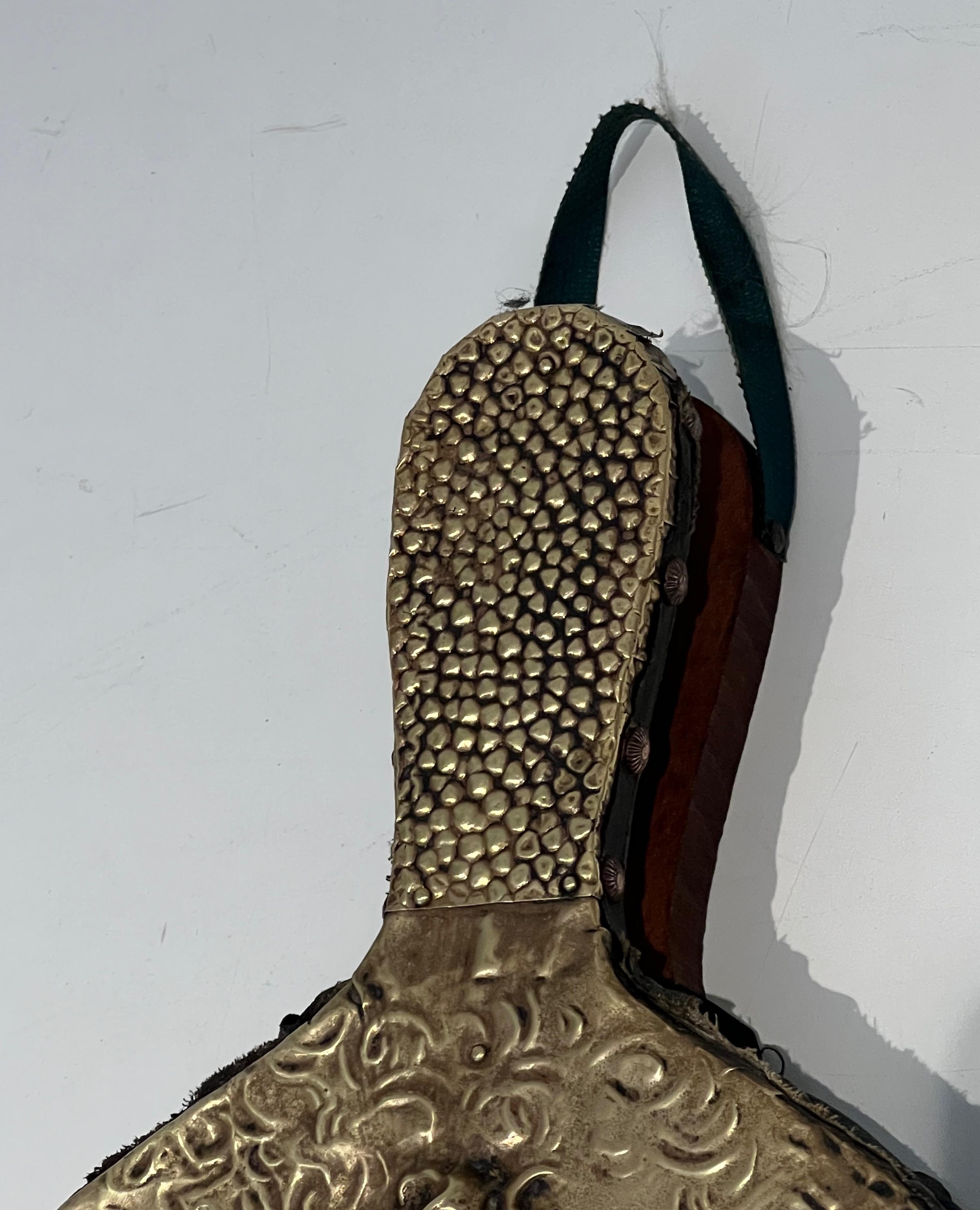Fireplace Bellows in Embossed Brass Representing a Woman For Sale 1