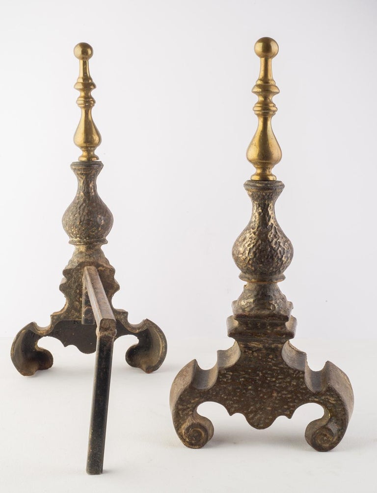 Fireplace Bronze Andirons with Pinnacle at 1stDibs what are andirons