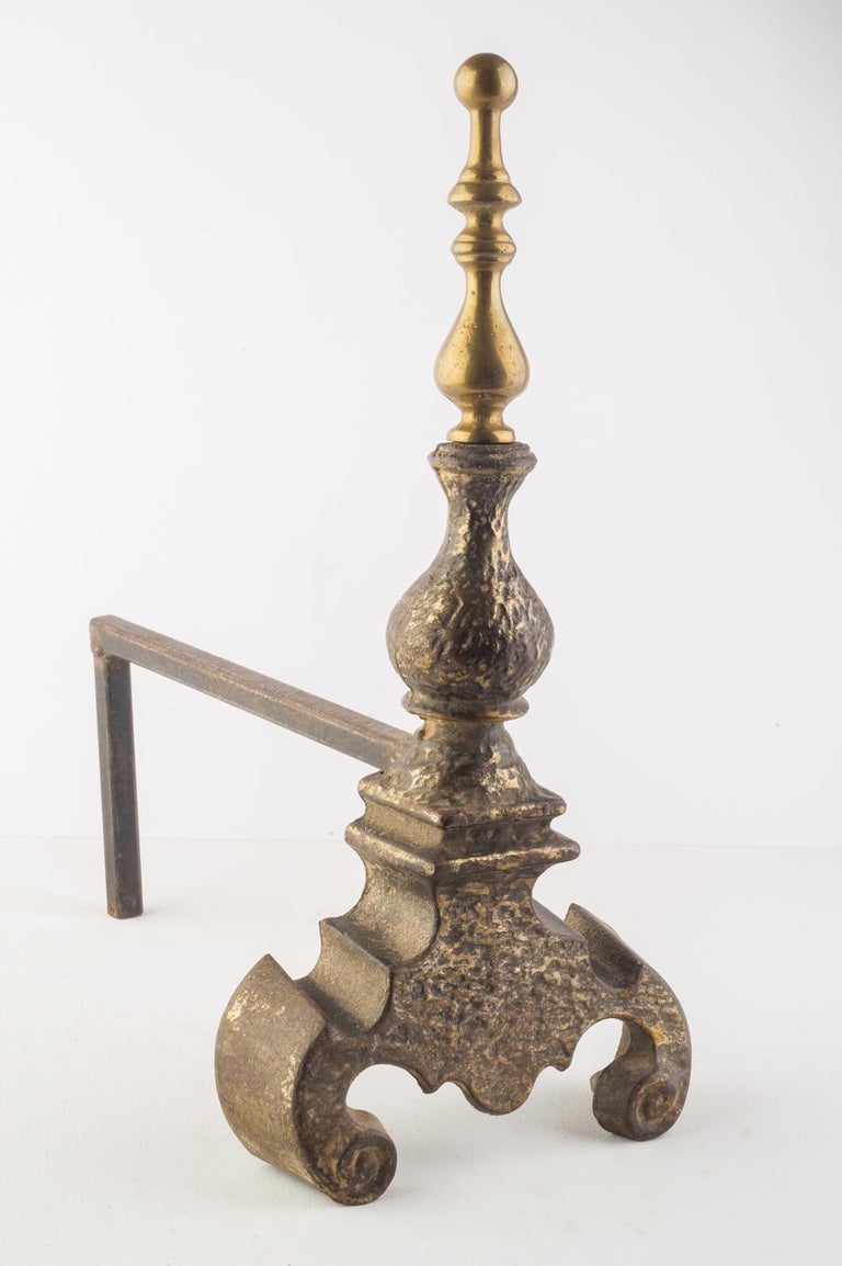 Fireplace Bronze Andirons with Pinnacle at 1stDibs what are andirons