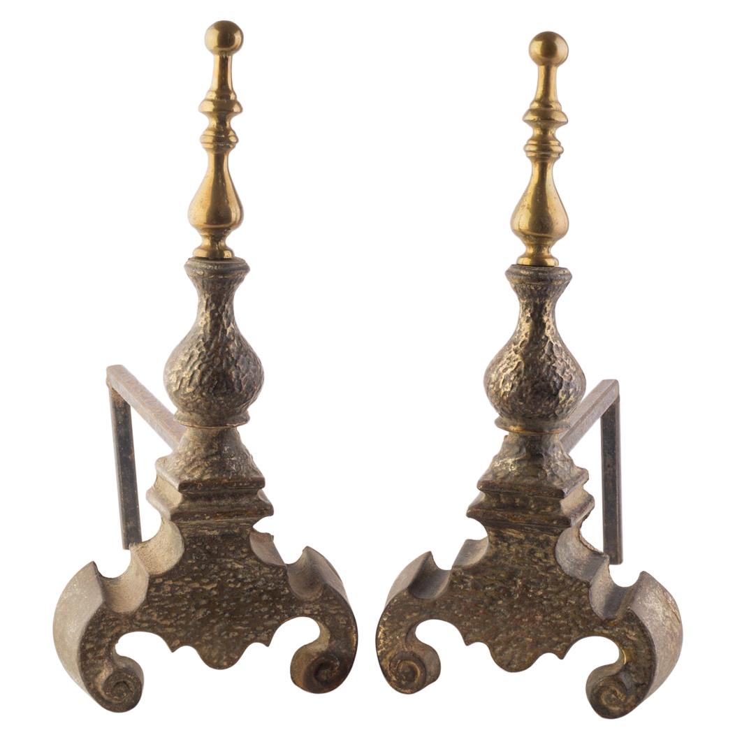 Fireplace Bronze Andirons with Amphoraes For Sale at 1stDibs