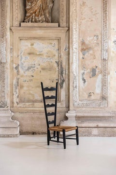 Silla de chimenea diseñada por Gio Ponti para Casa e Giardino, Italia, hacia 1940.