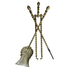 Antique Fireplace Companion Set - 19th Century Decorative Hearth Tools