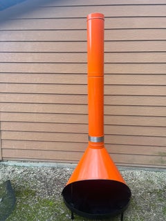 Camino, a libera installazione, Wood o gas, marca Preway, arancione lucido, circa 1970