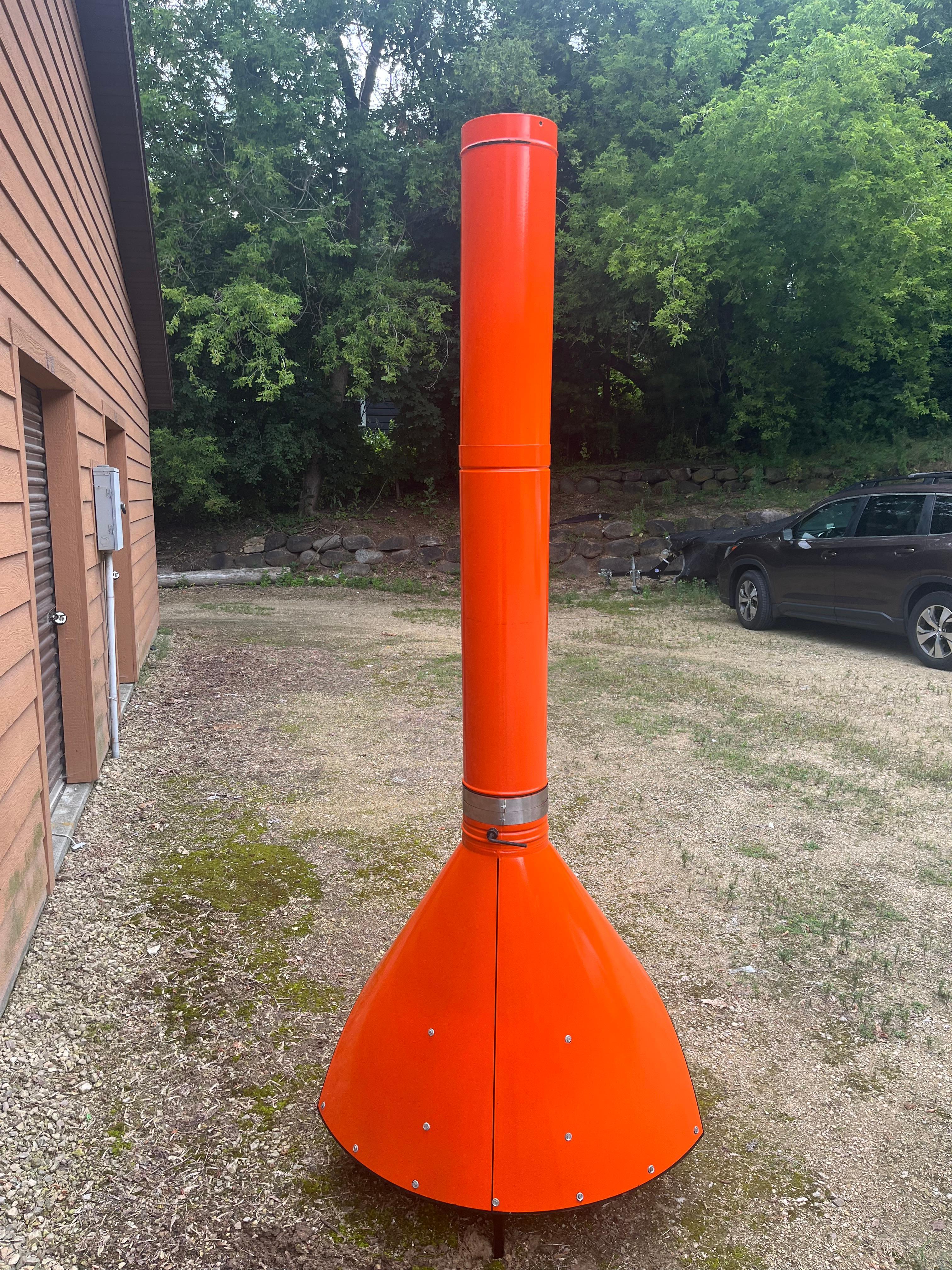 Mid-Century Modern Fireplace, free standing, Wood or Gas, Preway brand, Gloss Orange, circa 1970