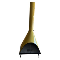 Vintage Fireplace freestanding by Majestic for gas or wood, mustard color, new old stock