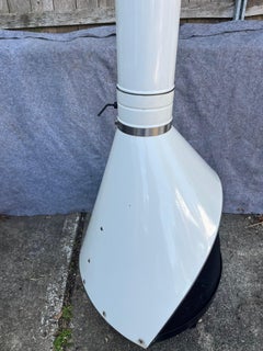 Camino a piantana di Preway, a legna o a gas, colore bianco lucido originale