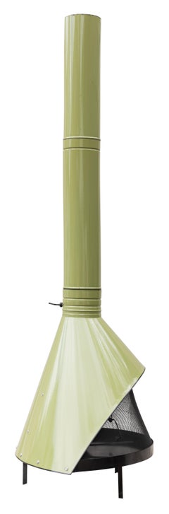 Chimenea independiente de Preway, quema leña o gas, color aguacate original raro