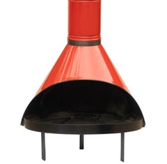 Camino a gas o a legna a libera installazione, di Preway Mfg, marchio Red Capri, circa 1970.