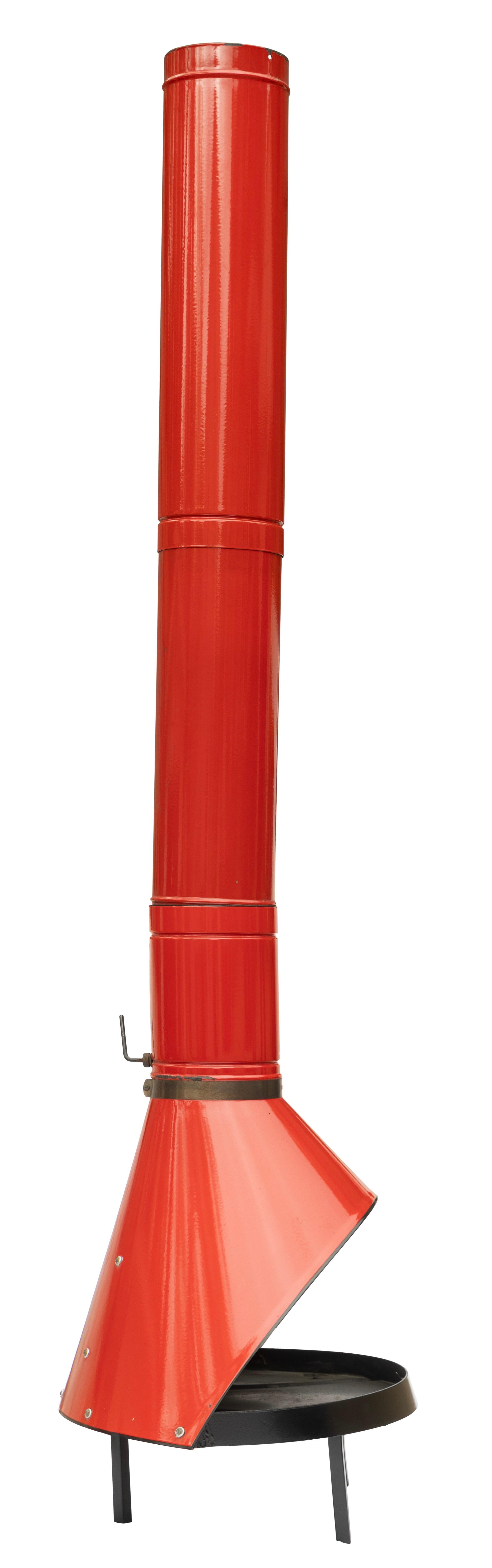 Dipinto Fireplace Freestanding gas or wood, by Preway Mfg, Red Capri Brand, circa 1970. in vendita