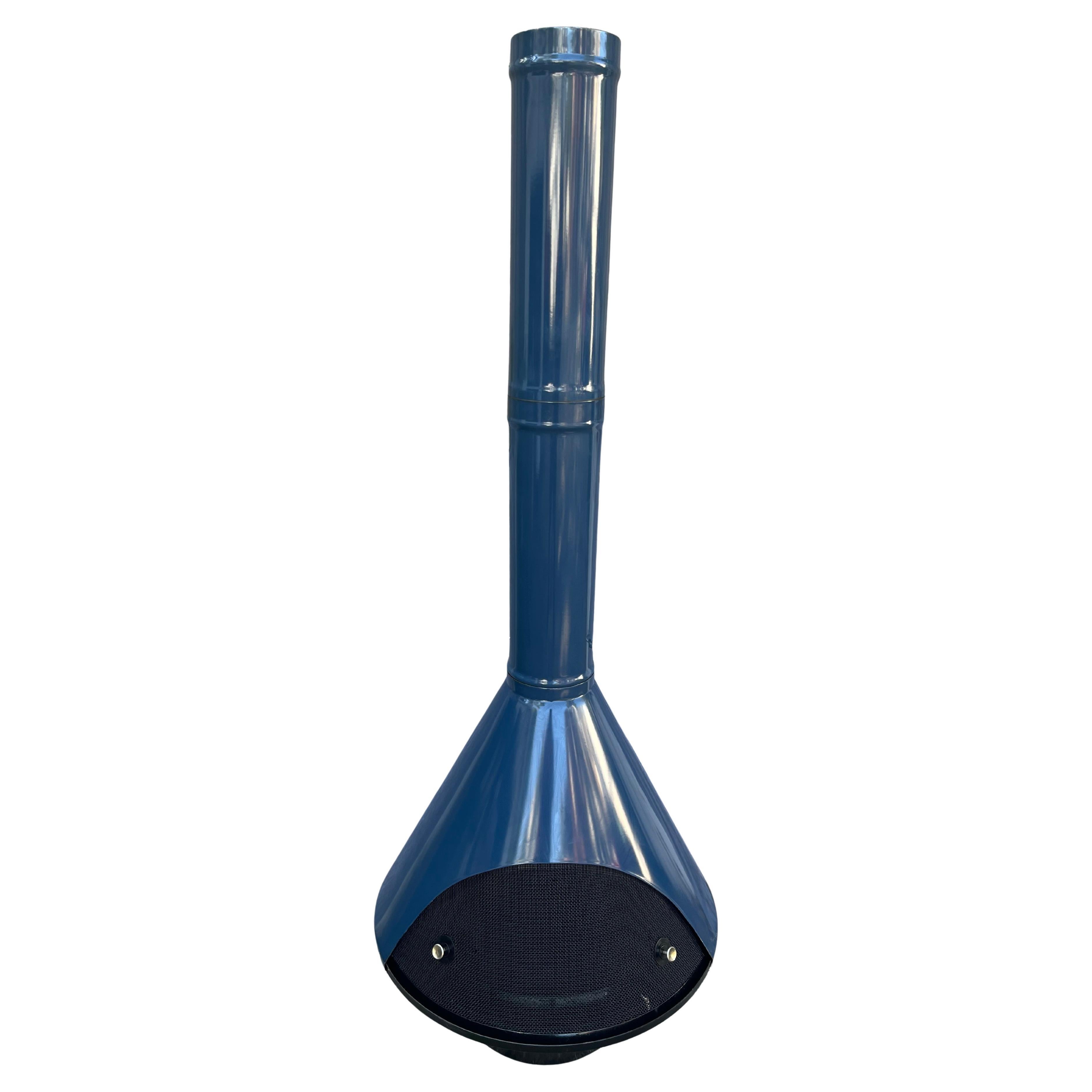 Fireplace, freestanding, mid-century, wood/gas, original cobalt blue color