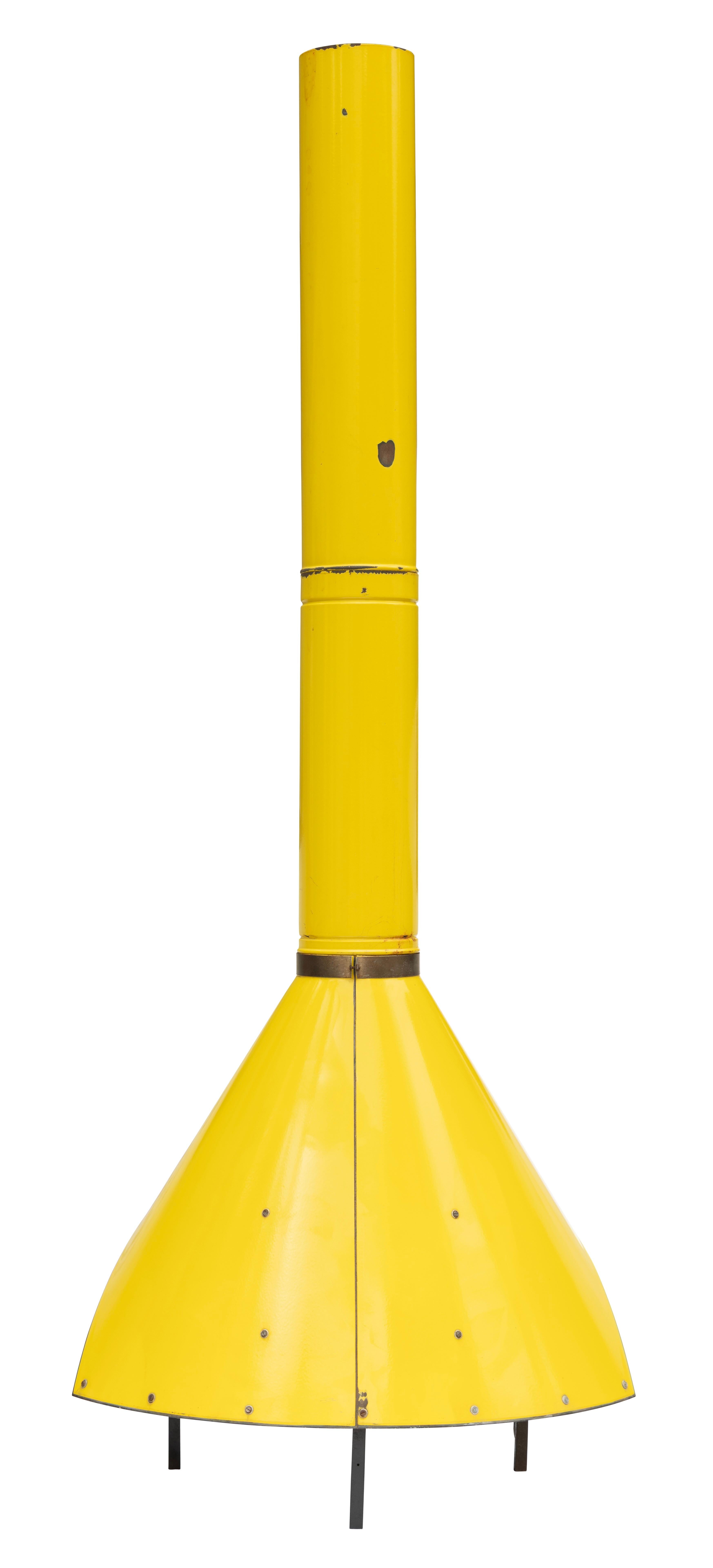Kamin, freistehend, Preway Mfg., Mitte des Jahrhunderts, Holz oder Gas, Sunshine Yellow (Moderne der Mitte des Jahrhunderts) im Angebot