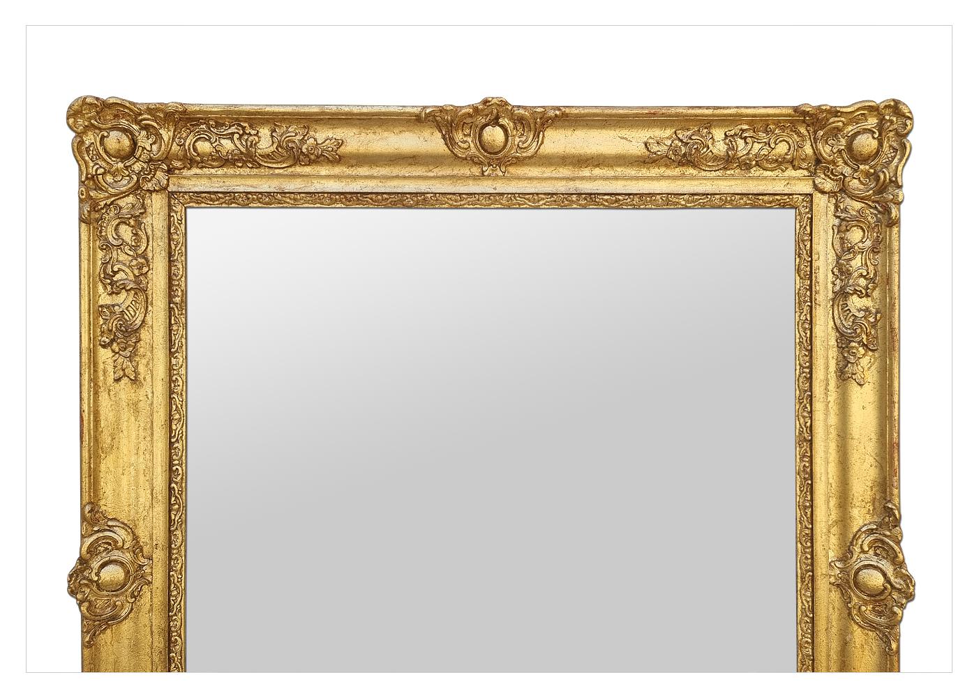 Restauration Fireplace Giltwood Mirror, French Restoration Period, circa 1820 For Sale