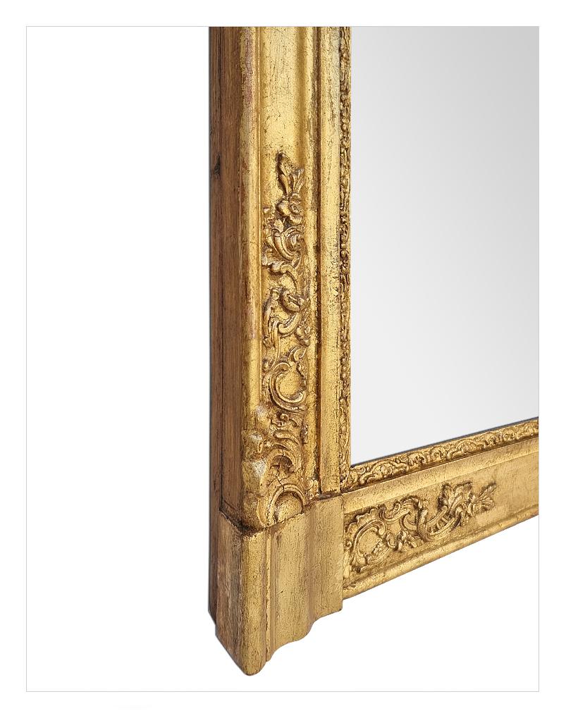 Fireplace Giltwood Mirror, French Restoration Period, circa 1820 For Sale 1