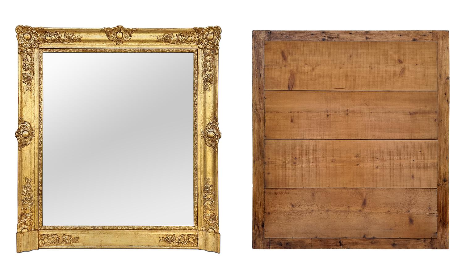 Fireplace Giltwood Mirror, French Restoration Period, circa 1820 For Sale 2
