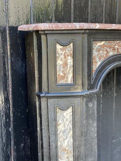 Fireplace In Black Marble From Belgium And Gray From The Ardennes, XVIIIth