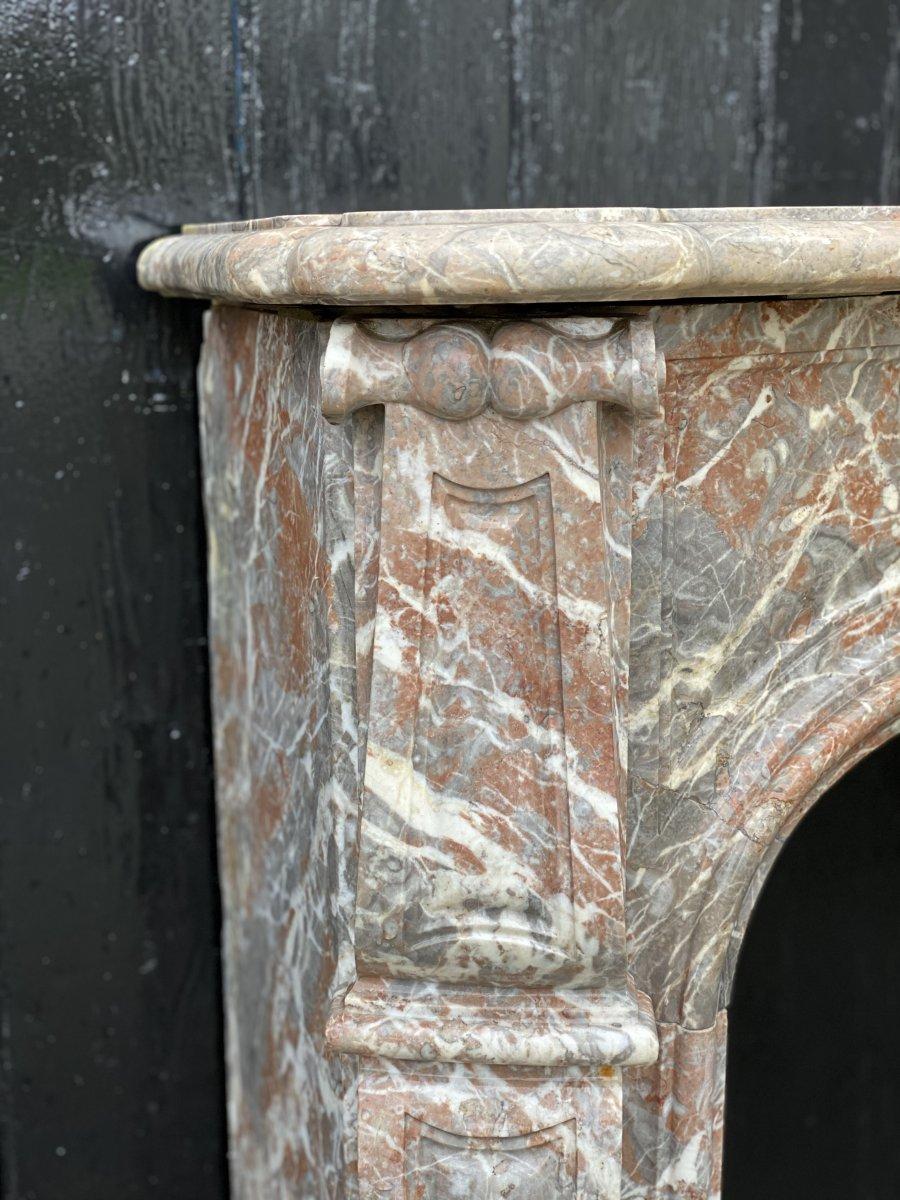 Fireplace in Grey Marble of the Ardennes Louis XV Style Early Xixth Century In Excellent Condition For Sale In Honnelles, WHT