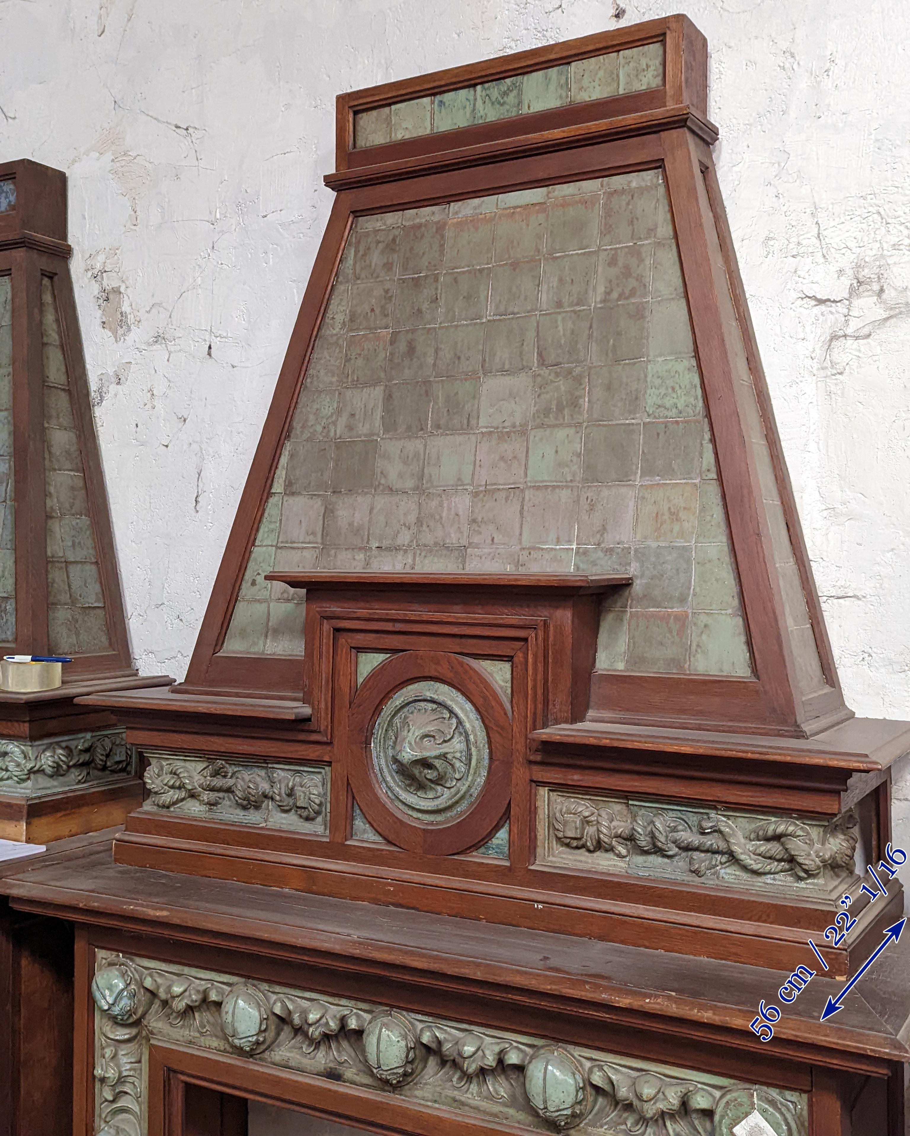 Fireplace in Oak and Green Sandstone, 1904 5