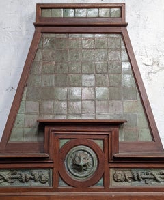 Fireplace in Oak and Green Sandstone, 1904