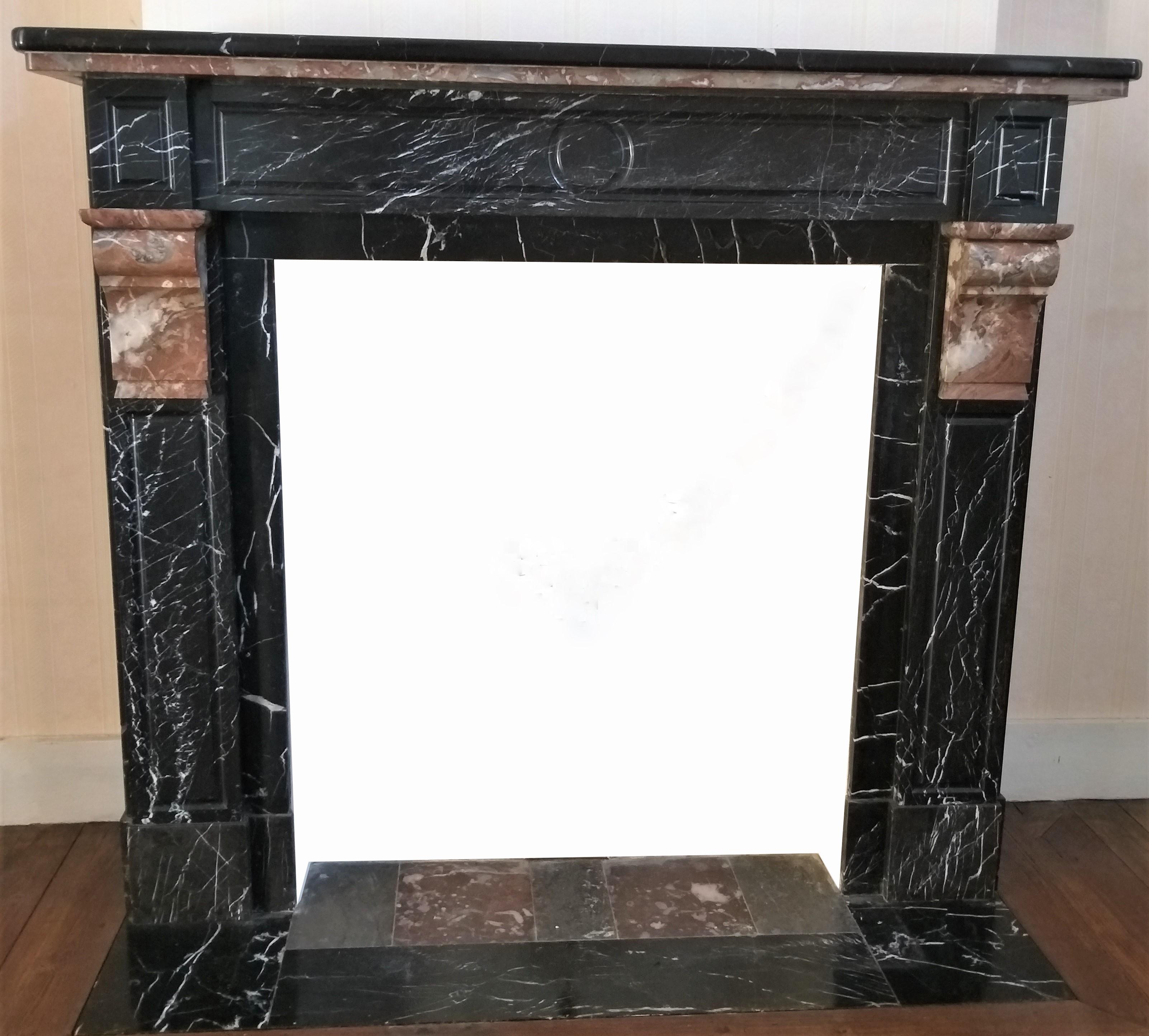Belgian Antique Fireplace, Late 19th Century For Sale
