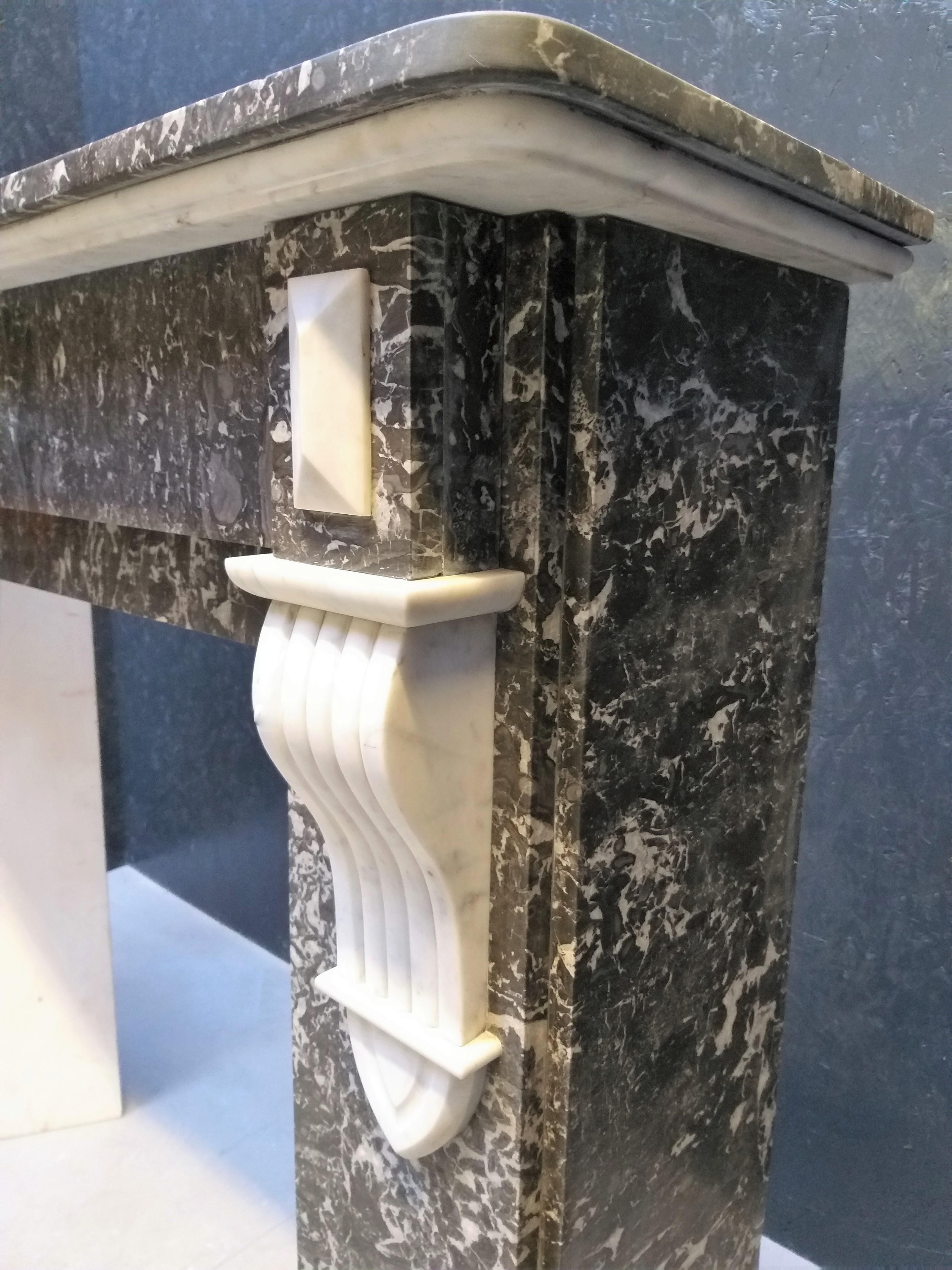 Marble Antique Fireplace, Late 19th Century For Sale