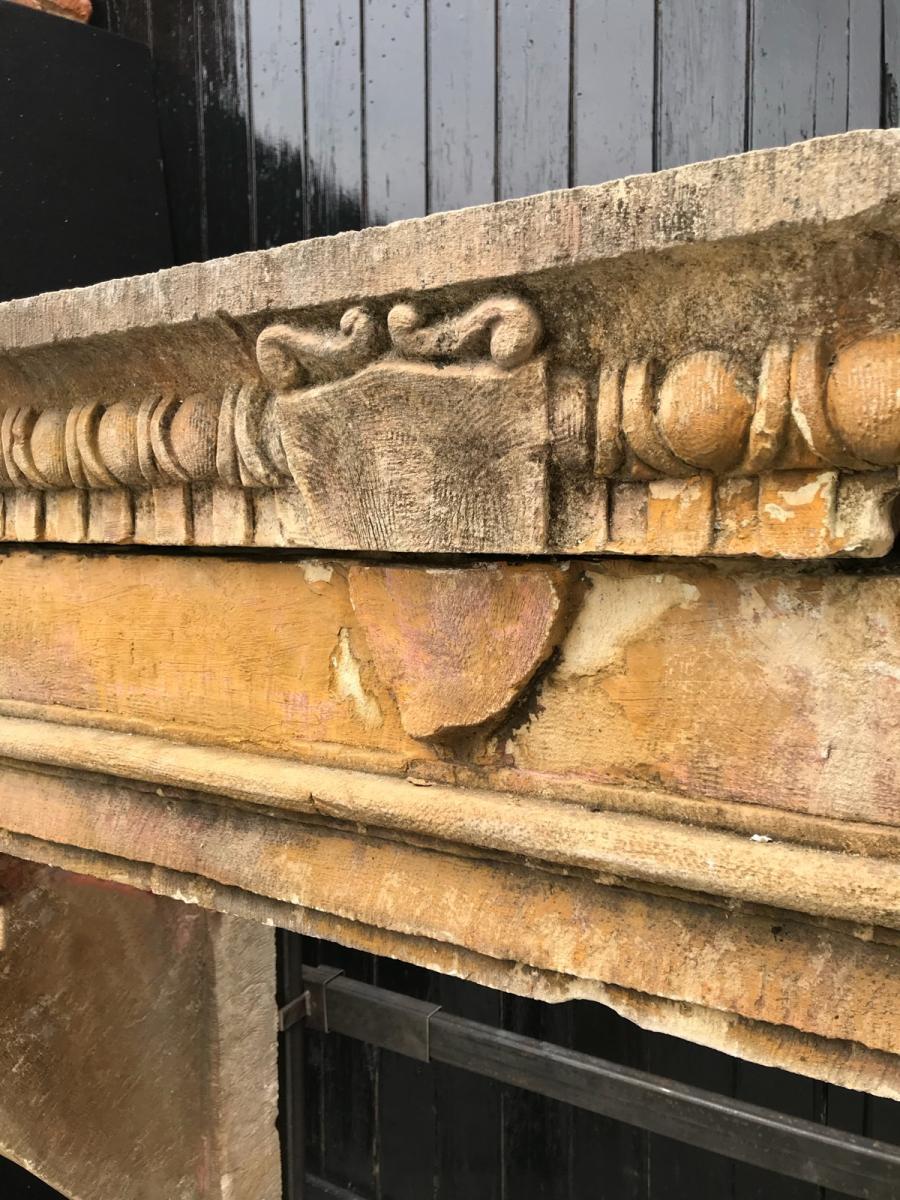 Louis XIII Fireplace Limon Stone, Italy Eighteenth Century For Sale