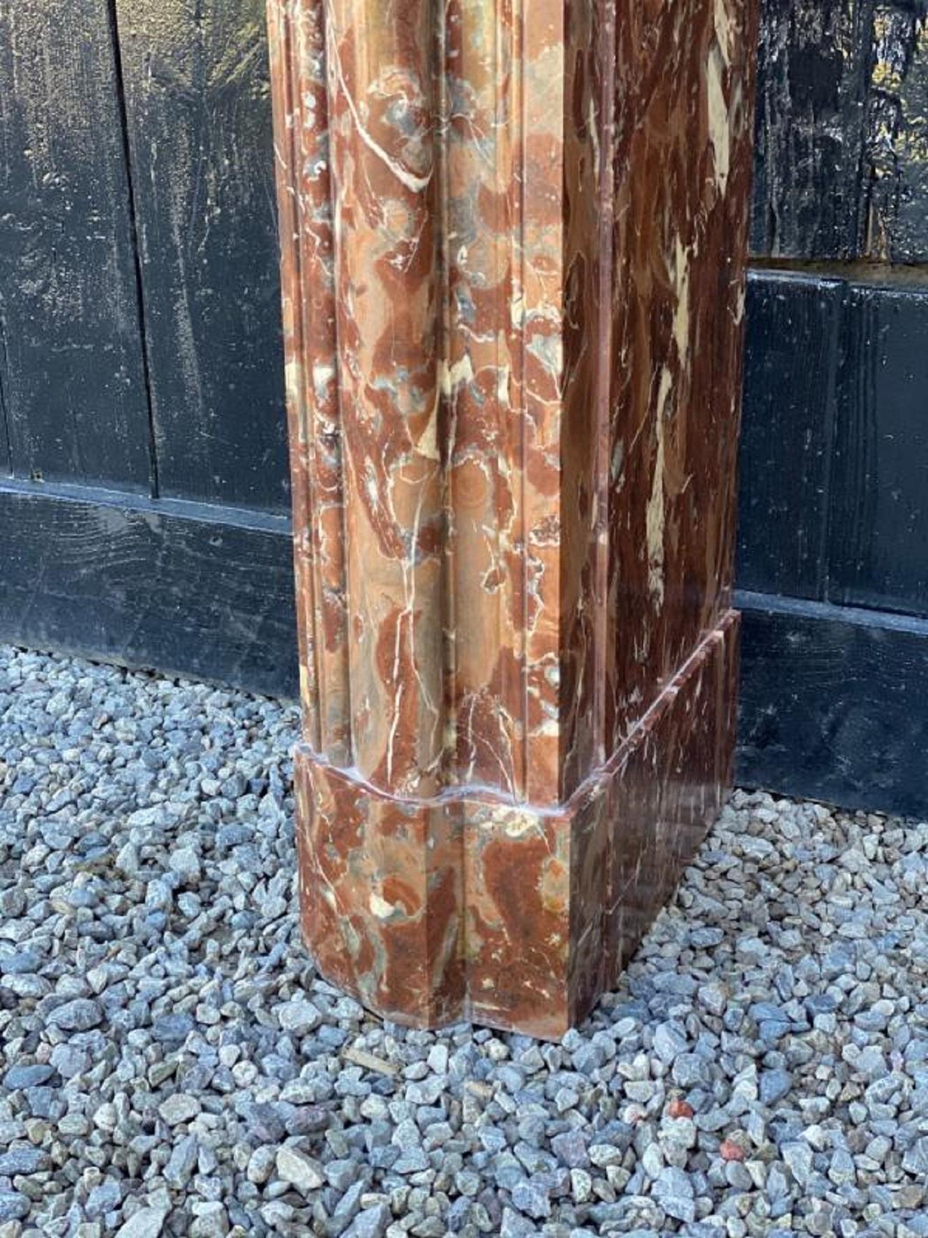 19th Century Fireplace Louis XVI Style in Brown Marble