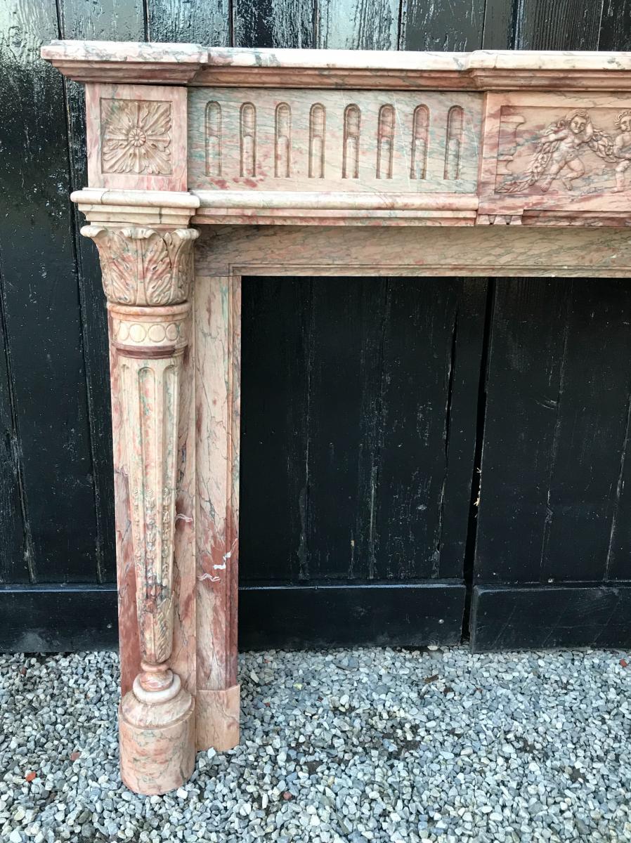 French Fireplace Louis XVI Style Marble Campan For Sale