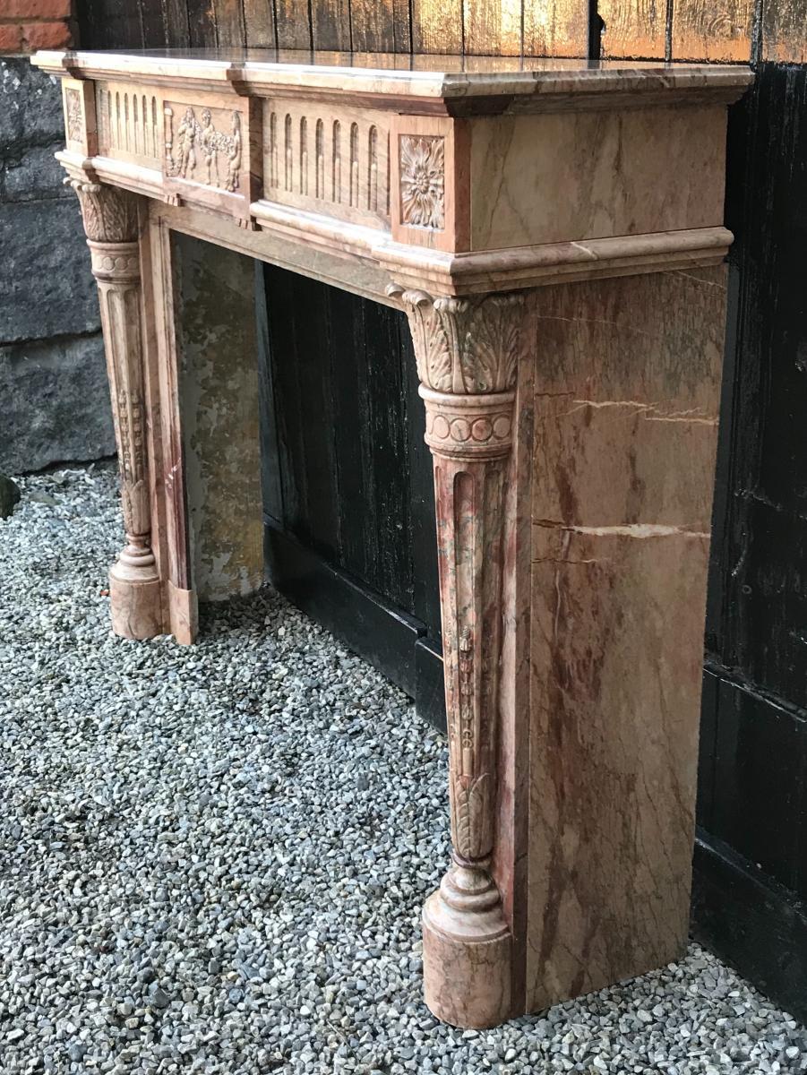 19th Century Fireplace Louis XVI Style Marble Campan For Sale