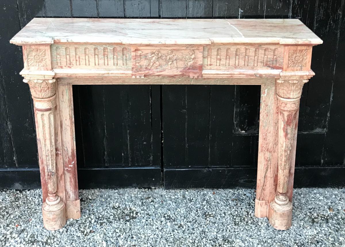 Fireplace Louis XVI Style Marble Campan For Sale 2