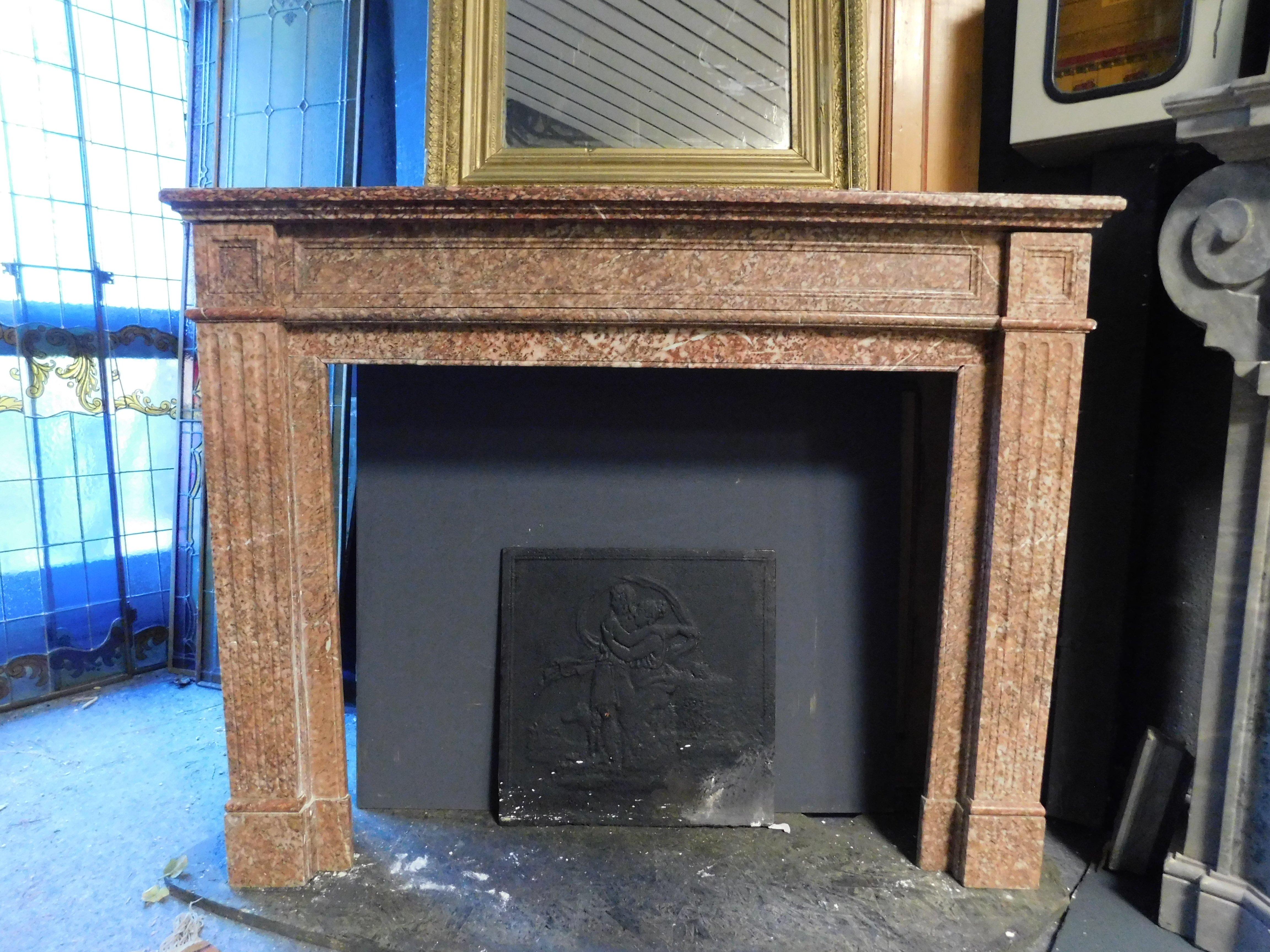 Italian Fireplace mantle carved in red 