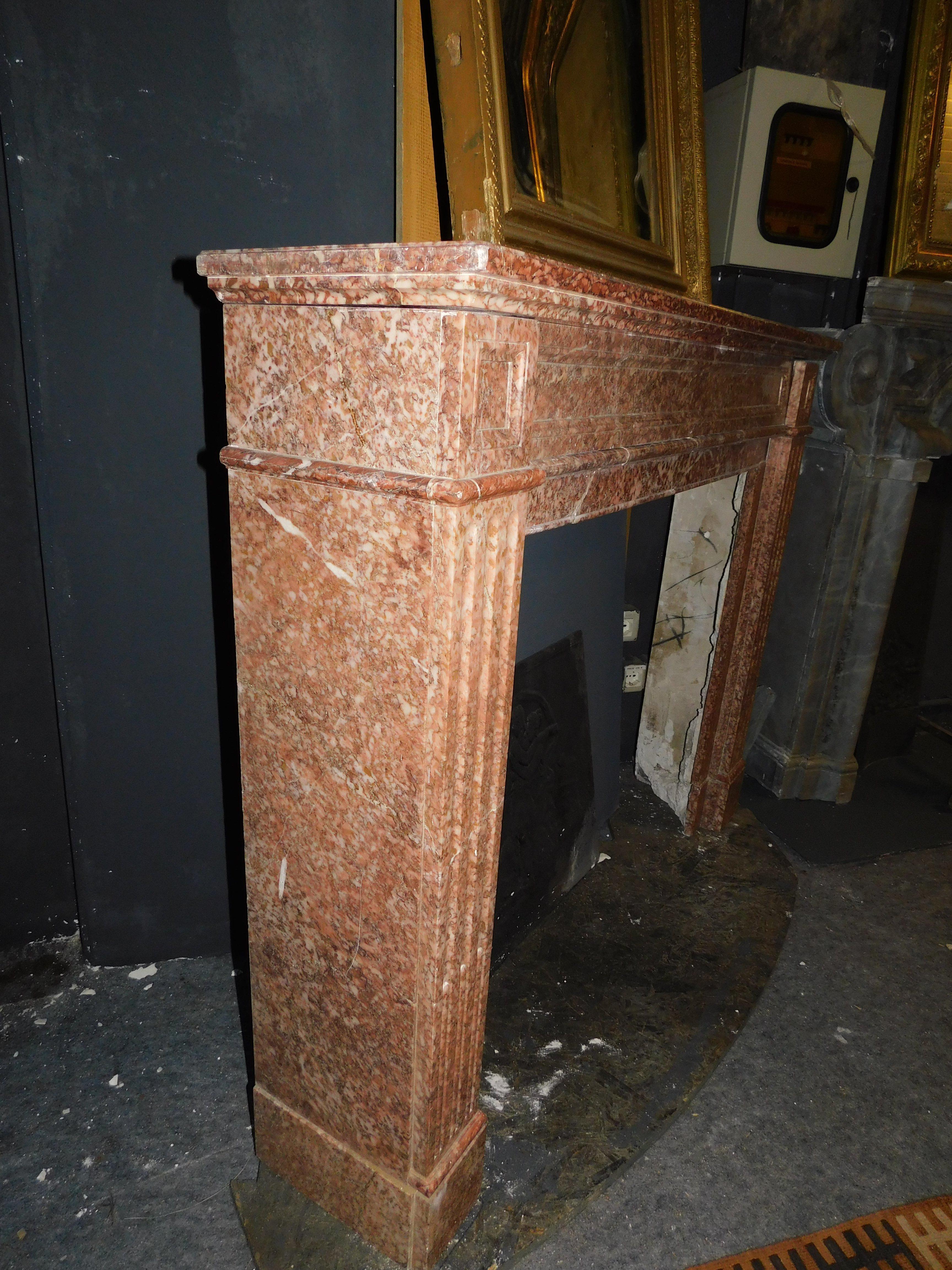 Fireplace mantle carved in red 