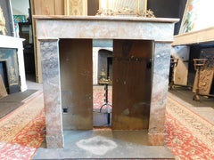 Fireplace mantle in gray and pink marble "fior di pesco", Italy