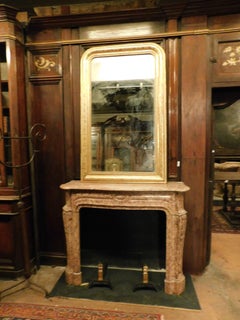 Fireplace mantle in red Breccia Pernice marble, Italy